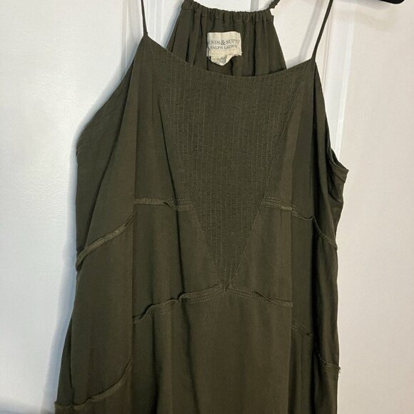 Olive Green Spaghetti Strap Dress - Picture 5 of 6